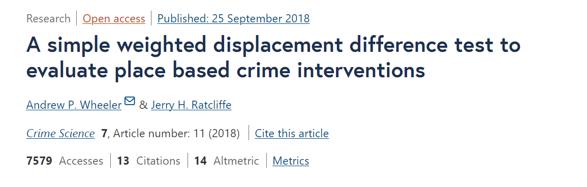 WDD Paper with Jerry Ratcliffe